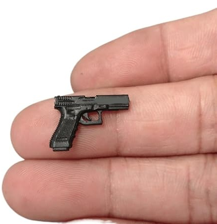ximitoy Soldat Waffen-Pistolenmodell im Maßstab 1:12, nicht von echten Menschen für 15,2 cm große Puppe verwendet (schwarz, ohne Taschenlampe)