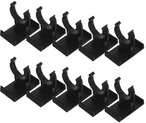 VILLCASE 10 Ensembles de Clips de Plinthes en Plastique Noir pour Pieds de Meubles Cuisine, Fixation Réglable en Plastique avec Vis pour Empêcher le Glissement et Assurer la Ventilation