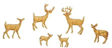 BESTonZON 6pcs Christmas Reindeer Model Simulation Animal Model for Animal Desktop Decoration Mini Ornament Creative Ornament for Reindeer