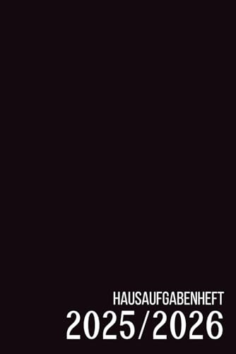 Hausaufgabenheft 2025/2026 Schwarz: Jungs Teenager | schulplaner Grundschule , August – Juli