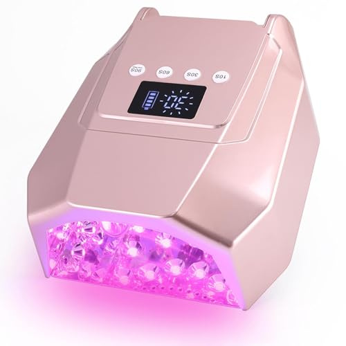 Lampada Uv Per Unghie Ricaricabile Senza Fili Da 98 W, Lampada Per Unghie In Gel Con Sensore Automatico E Display Lcd, Asciuga Smalto, Lampada Fotopolimerizzante Per Casa E Centro Estetico E