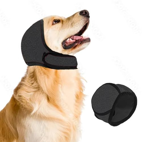 Keltra Dog Ear Muffs Noise Protection Waterproof Dog Ear Covers for Grooming Adjustable Pet Cats Dogs Calming Hood Pet Snood Swim Ears Protectors for Noise Anxiety Thunder Fireworks Swimming Bath (S)