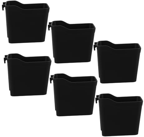 BELLIFFY 6 Pièces Bac de Rangement pour Panneau Perforé avec Crochets Boîtes Carrées Noires pour Garage Atelier Bureau Cuisine et Atelier de Loisirs Organiseur pour Stockage Daccessoires