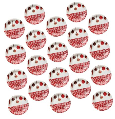 ZUNOXAZ 20 Pezzi Piatti Natalizi Decorazioni Tema per Dolci Stoviglie Usa e Getta Sicure per Tavole Natale e Capodanno