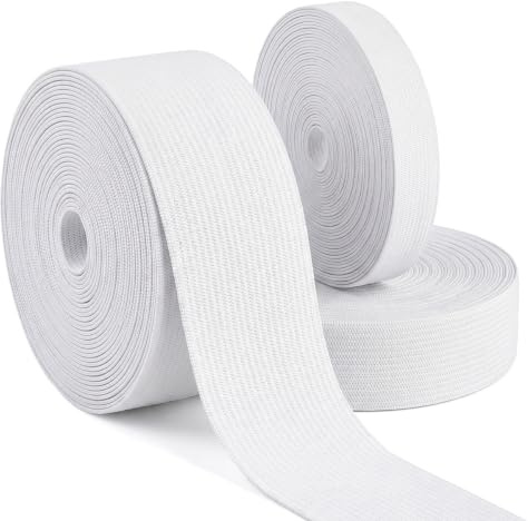 3 Rollos Cinta Elastica Costura de 15m,15/25/30mm de Ancho,Alta Elasticidad | Elástico Costura Banda Blanca, Ideal para Ropa y Manualidades, Coser Ropa, Pantalones, No Se Deforma Fácilmente