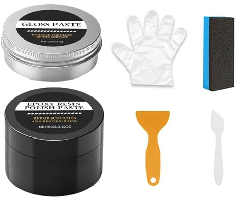 Kit para pulir resina epoxi, restaura el brillo alto, compuesto abrillantador para resina epoxi – para principiantes, profesionales, casa, proyectos artísticos, decoración de mesa y modelos