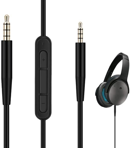 Cavo audio di ricambio da 3,5 mm a 2,5 mm compatibile con Bose 700 Quietcomfort QC25 QC35 QC35II QC45 Cuffie 700 JBL Tune 760NC 750BTNC con microfono e controllo del volume, suono ad alta fedeltà