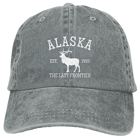 Casquette De Baseball Alaska La Dernière Frontière Noire Baseball Cap Anti UV Casquettes De Golf Respirante Bord Plat Casquettes pour Cyclisme Camping Outdoo