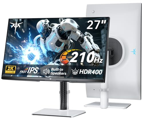 KTC 27 Inch 1440P 200Hz White Gaming Monitor, OC 210Hz, H27T6