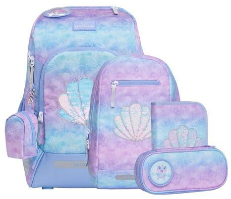 Beckmann Schulranzen Active Air FLX Schoolbag Set 6-teilig 20-25L Seashell flieder