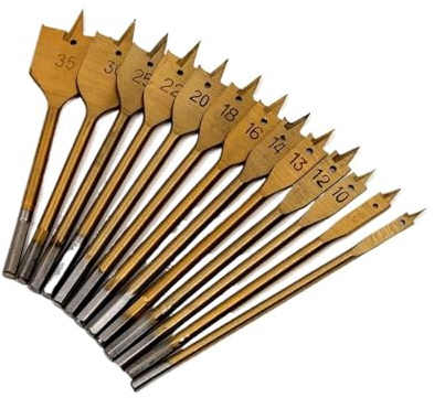 Set Di 13 Punte Da Trapano A Pala, Punte Piatte A Paletta, Fresa For Fori, Rivestimento In Acciaio Al Carbonio, Strumento For La Lavorazione Del Legno, 6-35 Mm