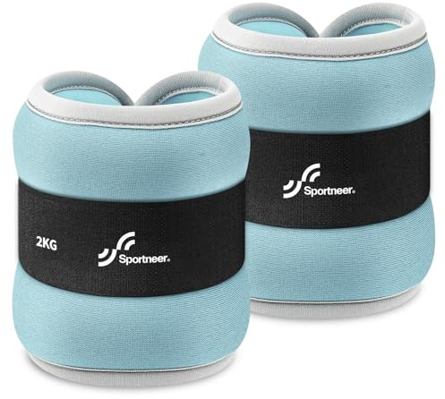 Sportneer Ankelvikter för ben och armar – viktmanschetter set för kvinnor och män för styrketräning, löpning, promenader, fitness 2 x 0,5 kg/2 x 1 kg/2 x 1,5 kg/2 x 2 kg/2 x 3 kg
