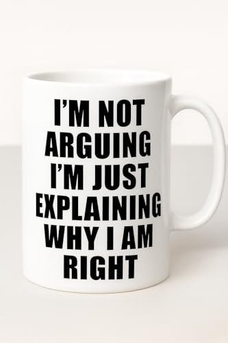 Vacso Trading Funny Quote Mug 11oz – “I’m Not Arguing” Coffee Mug – Humorous Gift for Men or Women – Office, Home & Work Mug – Sarcastic Novelty Cup