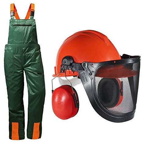 Novotex Forstschutz Set 2 TLG Schnittschutzhose Weide KWF geprüft + Forsthelm