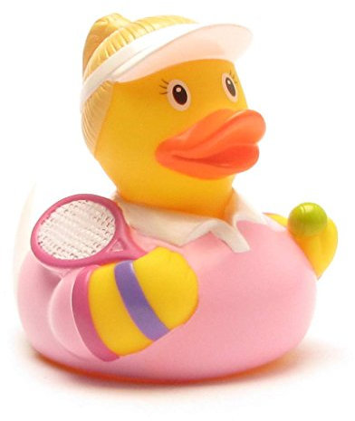 Duckshop I anatra da bagno per tennista, L 7,5 cm, con portachiavi incluso nel set regalo per atleta, regalo