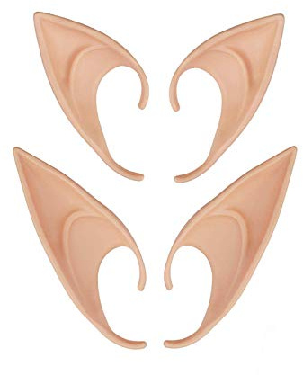 Yongbest Elfenohren,Latex Ohren 2 Paar Elfen-Ohren Anime Fee Cosplay für Halloween Kostüm Weihnachtsfeier Cosplay