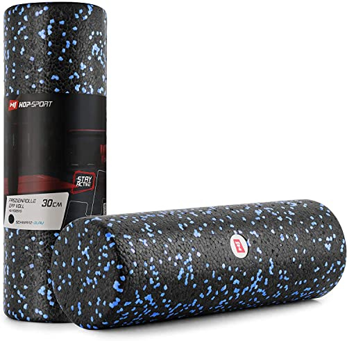 Hop-Sport Faszienrolle HS-P030SYG 30x10cm Massagerolle zur Muskelregenaration für Arme Beine Rücken Mittel-Hart (blau)