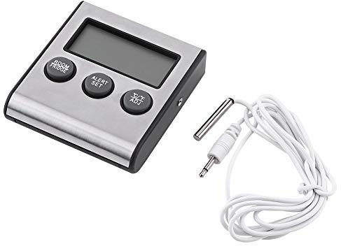 Raguso Kühlschrank Thermometer Neues LCD Digital Kühlschrank Temperaturmesser Gefrierschrank Raumthermometer mit Magnetsensor und Ständer