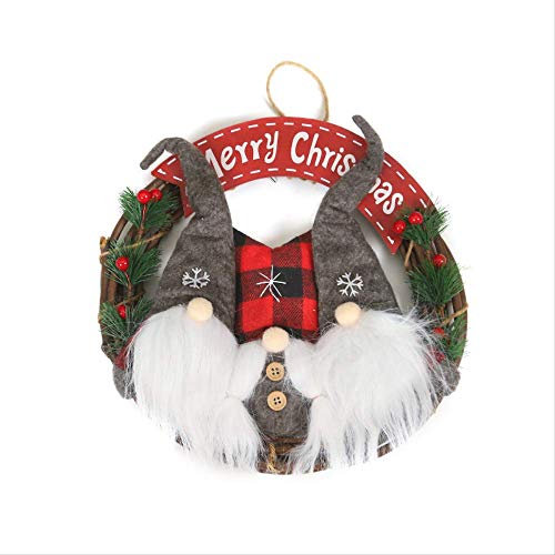 Vimmor Weihnachtsstoff Ältere Puppe Simulation Rattan Kranz Girlande Türklopfer/Home Decor/DIY Haus/Weihnachten Home Decorations China