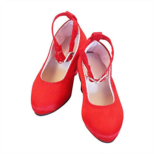 Aeromdale Puppenschuhe High Heel Schuhe für 60 cm Puppen BJD Puppen Zubehör Spielzeug - Rot - 1 Paar