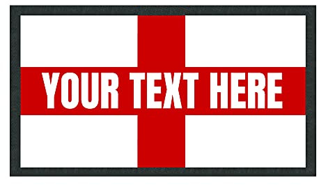 Purple Print House Custom Text England Flag Bar Runner - Personalised Country Football Rugby Patriot Gifts For Him - Unique European Bar Mat - Home Bar Accessories, Small - 440x250