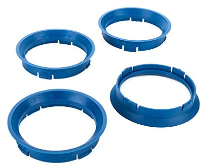 LST 4x Distanzringe Zentrierringe Blau für Alufelgen Ø 57,1 mm - Ø 63,3 mm