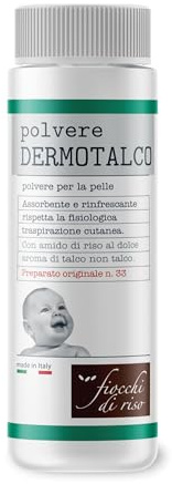 Fiocchi di Riso - Polvere DERMOTALCO - 75gr - SUDORAZIONE - Assorbente e rinfrescante, rispetta la fisiologica traspirazione cutanea.