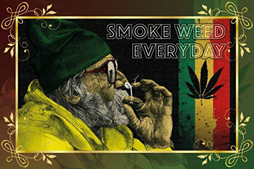 Aus Holz 20x30cm Smoke Weed Everyday Rauch Grass jeden Tag Spruch Tafel