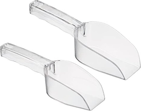 PATIKIL Ghiaccio Paletta, 2pz PC Plastica Piccolo Ghiaccio Macchina Farina Cereali Zucchero Utilità Maniglia Pala per Casa Cucina, Trasparente