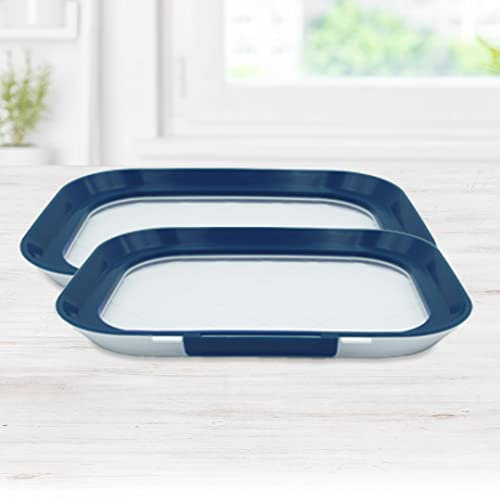 LIVINGTON Flex & Fresh Frischhalteplatten 2er-Set - Aufbewahrung Wurst & Käse – Vorratsdosen - spülmaschinengeeignet – luftdicht & stapelbar - Aufschnittbox Kühlschrank - Küche