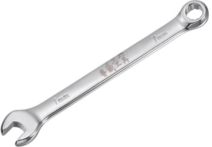 QUARKZMAN Métrica 7mm Llave Combinada de Caja de 12 Puntos con Extremo Abierto Acabado Cromado, Cr-V