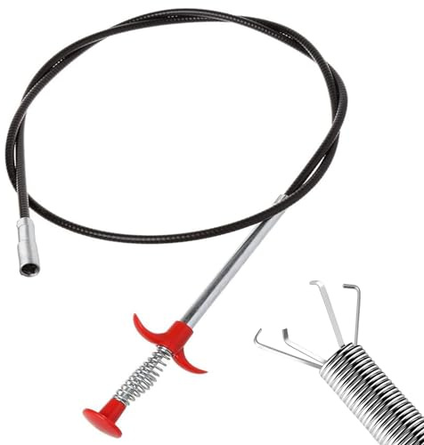 Pince à Griffes Flexible,1 Pièce Spirale de Vidange, Crochet de Nettoyage D'évier, Dissolvant de Blocage de Canalisation de Cheveux, Pince à Griffes Flexible, Poignée à Quatre Dents