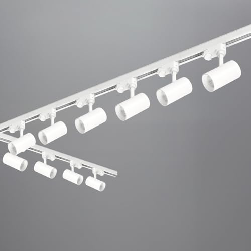 ekobi 3-Phasen-Schienen-Set NEXTRACK - Schienensystem Komplett-Set mit 10x LED-Lampen (Weiß, 2x1m+2m Schiene + Verbinder I&L)
