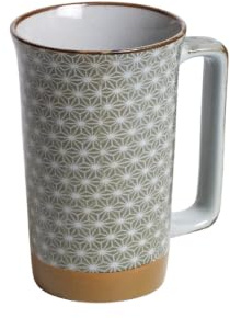 TEA SHOP - Mug Uki Jumbo Hoshi Green - Tasse artisanale en porcelaine originale du Japon avec motifs stellaires.