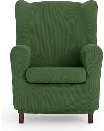 ECOMMERC3 | Funda Sillón Orejero Universal y Versátil – Funda Sillón Color Verde Protector Fácil de Colocar para Respaldo, Asiento y Brazos