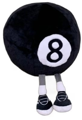 Xshelley 32 cm Biliardo 8 palle di peluche Giocattolo Cuscino 3D Nero 8 palle da biliardo Cuscino rotondo nero Cuscino in peluche riempito di biliardo Decorazione Regalo di compleanno