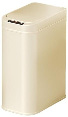 Pattumiera Da Ufficio Pattumiera Automatica in Acciaio Inossidabile, Pattumiera Senza Contatto con Chiusura Morbida e Rivestimento Interno, Pattumiera Moderna e Stretta in Metallo for Bagno, Cucina, S