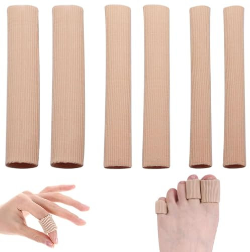 6 Piezas Protector Dedos Pie, 15cm Tubos de Dedo de Pie de Silicona, 3 Tamaños Vendaje de Tubo de Protección, Protector de Almohadilla de Gel Suave Cortables para Eliminar Callos Ampollas (S, M, L)