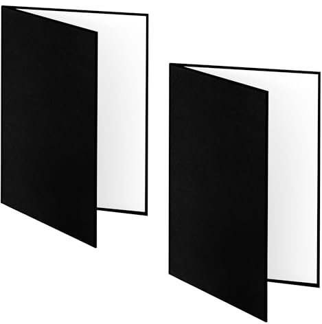 YUOCU 2PCS A3 17x12 Inch Photography Light Reflector Cardboard, 3 in 1 Paper Folding Light Diffuser Board for Photo Studio Still Life, Product and Food Shooting- Black, Silver, White