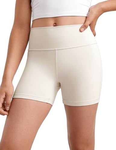 CRZ YOGA Chicas Butterluxe Shorts Deportivos de Motociclista Niños Adolescente Salón Activo Bailar Yoga Correr Blanca Lechosa S