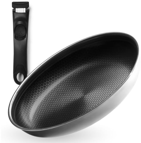Onyx Cookware Bratpfanne 24 cm – Abnehmbarer Griff, Platzsparend