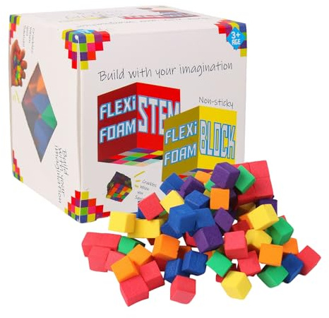 Niesel Schaumblöcke Für Kleinkind, Weiche Schaumblöcke, Klebrige Würfel Für Kinder, Klebende Bausteine Schaumstoff, Würfel Sensorisches Spielzeug, Bildungspulting, Schaumstoffsteine für Kinderbau