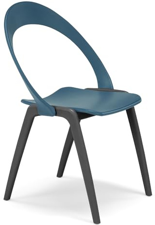 REDÒKASA Sedia da giardino o interno in tecnopolimero ORCHIDEA, 100% MADE IN ITALY, impilabile, design moderno ed ergonomico, struttura solida e duratura (1, Petrolio)
