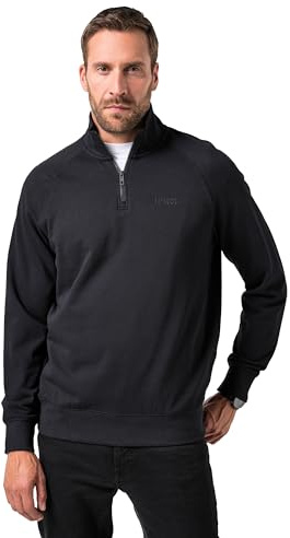 WHITELISTED Men's Jp 1880 Troyer, Bauchfit, Sweat, Bis 8 XL Sweatshirt, Black, 3XL