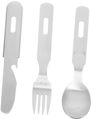 BESTonZON Tres De Cuchillo Tenedor y Cuchara Vajilla De Acero Inoxidable Vajilla para Fiestas para Camping y Picnic