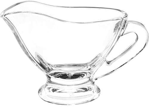 Bargain House Glass Gravy Boat with Handle & Pourer, Pack of 1 | Perfect for serving sauces, gravy and dressings. Elegant clear design is dishwasher safe and ideal for everyday dining.