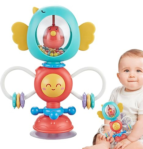 Jouet hochet pour nouveau-né – Activité sensorielle avec jouet pour enfant de développement | Chaise haute pour bébé longue durée, 6 mois ou plus, poussette, salle de sport, douche, jouet pour