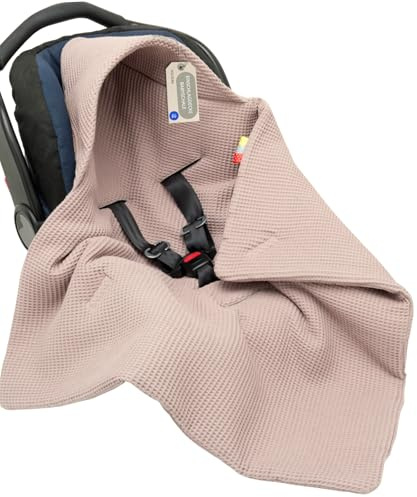 Solvera_Ltd Einschlagdecke Babyschale Kinderwagen Baumwolle Altrosa