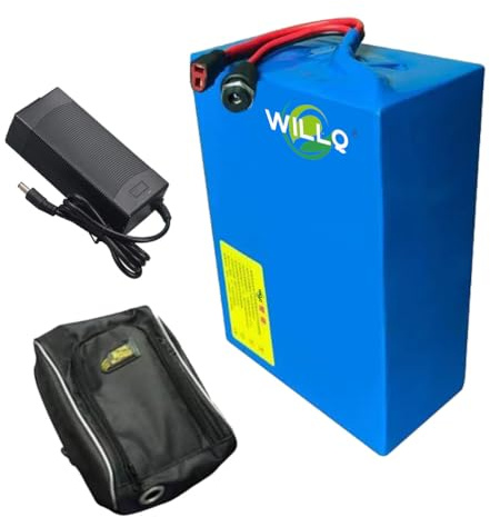 WILLQ Batería Litio 24V 36V 48V 10Ah 12Ah 15Ah 18Ah 20Ah 25Ah 30Ah para Scooter eléctrico con Enchufe CC + T para Kit de Motor de Bicicleta eléctrica de 0 a 1500 W con Bolsa,24v20ah