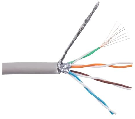 HQDRCY Cat6a Ethernet Cable 26AWG 30M 50M 100M 10M Networking Wire S/FTP Installation Double Shield Solid Copper LSZH Lan Cables(50M)